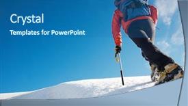  Presentation with mountain climbing - Amazing slides having dangerous sports - lone male mountain climber climbing backdrop and a ocean colored foreground