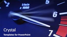  Presentation with maximum - Presentation theme with dangerous sports - tachometer on maximum level background and a navy blue colored foreground