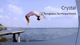  Presentation with istanbul - Presentation design enhanced with dangerous sports - young man doing a back background and a light blue colored foreground