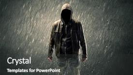  Presentation with faceless - Theme consisting of dangerous unrecognizable faceless criminal standing background and a  colored foreground