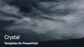  Presentation with rain clouds - Slide deck having dangerous valley - summer rain in the mountains background and a tawny brown colored foreground