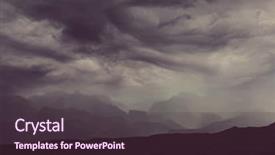  Presentation with rain clouds - Presentation design featuring dangerous valley - summer rain in the mountains background and a tawny brown colored foreground