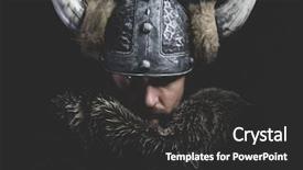  Presentation with danger - Audience pleasing theme consisting of dangerous world - danger viking warrior with iron backdrop and a dark gray colored foreground