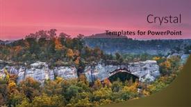  Presentation with daniel - Slides having daniel-boone-national-forest-kentucky background and a coral colored foreground