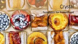 Presentation with danish - Presentation having danish - background of assorted fresh sweet background and a yellow colored foreground