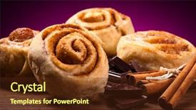  Presentation with cinnamon - Presentation design having danish - sweet cinnamon rolls background and a tawny brown colored foreground