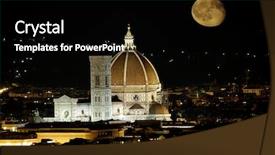  Presentation with renaissance - Slides enhanced with beautiful renaissance cathedral santa maria del fiore in florence italy at night with moon background and a black colored foreground