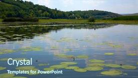  Presentation with danube delta - Slide deck with danube delta landscape background and a ocean colored foreground