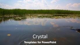  Presentation with danube delta - Cool new presentation design with danube delta landscape backdrop and a dark gray colored foreground