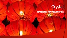  Presentation with chinese lantern - PPT layouts featuring chinese temple - red lantern background and a crimson colored foreground