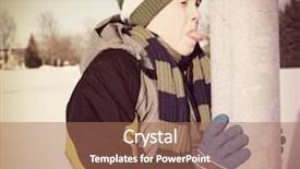  Presentation with totem pole - Colorful presentation theme enhanced with dare - boy sticking his tongue backdrop and a coral colored foreground