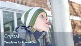  Presentation with pole - Colorful PPT theme enhanced with dare - boy sticking his tongue backdrop and a ocean colored foreground