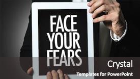  Presentation with overcome - Theme enhanced with dare overcome - face your fears background and a dark gray colored foreground