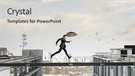  Presentation with difficulty - PPT layouts enhanced with dare overcome - fearless businessman overcoming difficulty mixed background and a  colored foreground