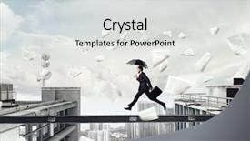  Presentation with difficulty - Slide deck consisting of dare overcome - fearless businessman overcoming difficulty mixed background and a  colored foreground