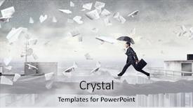  Presentation with difficulty - Theme with dare overcome - fearless businessman overcoming difficulty mixed background and a  colored foreground