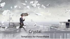  Presentation with difficulty - Presentation theme having dare overcome - fearless businessman overcoming difficulty mixed background and a light gray colored foreground