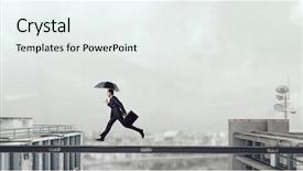  Presentation with difficulty - Slide set consisting of dare overcome - fearless businessman overcoming difficulty mixed background and a  colored foreground