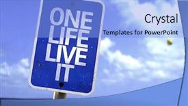  Presentation with overcome - Slides consisting of dare overcome - one life live it sign background and a light blue colored foreground