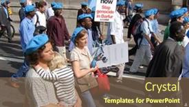  Presentation with protest - Presentation theme with darfur-protest-march background and a violet colored foreground