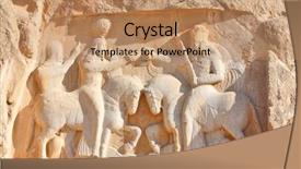  Presentation with persian - PPT theme with darius - bas-relief from naqsh-e rostam tomb background and a coral colored foreground