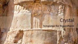  Presentation with persian - Theme with darius - bas-relief from naqsh-e rostam tomb background and a coral colored foreground