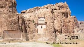  Presentation with kings - PPT layouts consisting of darius - naqsh-e rostam tomb of persian background and a coral colored foreground