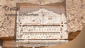  Presentation with persian - Presentation having darius - naqsh-e rostam tomb of persian background and a coral colored foreground