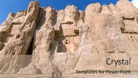  Presentation with ancient iran - Presentation consisting of darius - naqsh-e rustam an ancient necropolis background and a coral colored foreground
