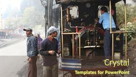  Presentation with train railway - Slides enhanced with darjeeling-india-december-3 background and a tawny brown colored foreground