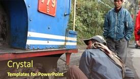  Presentation with train railway - Amazing theme having darjeeling-india-december-3 backdrop and a tawny brown colored foreground