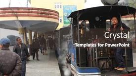  Presentation with train railway - Theme with darjeeling-india-december-3 background and a tawny brown colored foreground