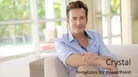  Presentation with aged - Slide set consisting of dark ages - portrait of single middle-aged man background and a coral colored foreground