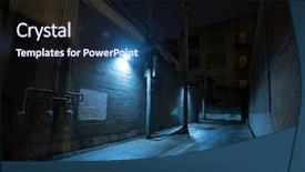  Presentation with dark night - PPT theme enhanced with dark and eerie urban city background and a wine colored foreground