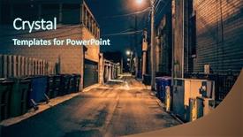  Presentation with dark night - Cool new presentation theme with dark and eerie urban city backdrop and a navy blue colored foreground