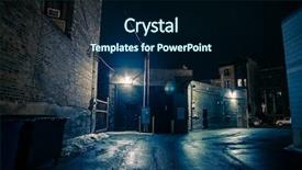  Presentation with dark night - Cool new slides with dark and eerie urban city backdrop and a navy blue colored foreground