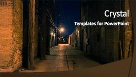  Presentation with dark night - PPT theme with dark and eerie urban city background and a black colored foreground