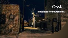  Presentation with urban buildings - Beautiful PPT layouts featuring dark and eerie urban city backdrop and a black colored foreground