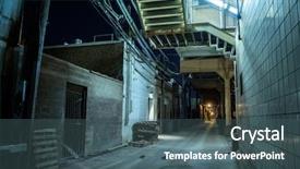  Presentation with rats - Presentation theme having dark and eerie urban city background and a ocean colored foreground