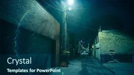  Presentation with dark night - Slides with dark-and-eerie-urban-city background and a ocean colored foreground