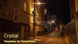  Presentation with dark night - Presentation theme enhanced with dark-and-eerie-urban-city background and a wine colored foreground
