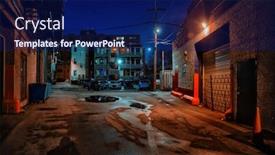  Presentation with dark night - PPT layouts with dark-and-eerie-urban-city background and a navy blue colored foreground