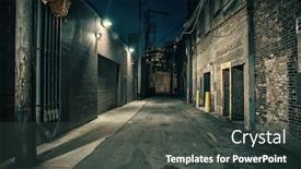  Presentation with dark night - Amazing slide deck having dark-and-eerie-urban-city backdrop and a dark gray colored foreground