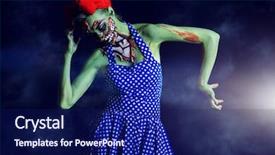  Presentation with zombie - Colorful slide set enhanced with dark background body-painting project backdrop and a navy blue colored foreground