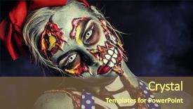  Presentation with zombie - Theme having dark background body-painting project background and a tawny brown colored foreground