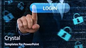  Presentation with cyber security - Theme with dark background concept of cyber background and a navy blue colored foreground