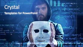  Presentation with cyber attack - PPT layouts featuring dark background concept of cyber background and a ocean colored foreground