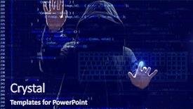  Presentation with cyber attack - Colorful presentation enhanced with dark background concept of cyber backdrop and a navy blue colored foreground