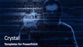  Presentation with cyber attack - Colorful PPT theme enhanced with dark background concept of cyber backdrop and a navy blue colored foreground