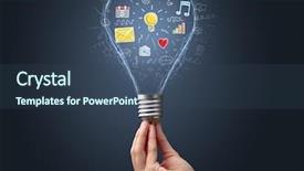  Presentation with bulb - Slide deck featuring dark background new app background and a ocean colored foreground